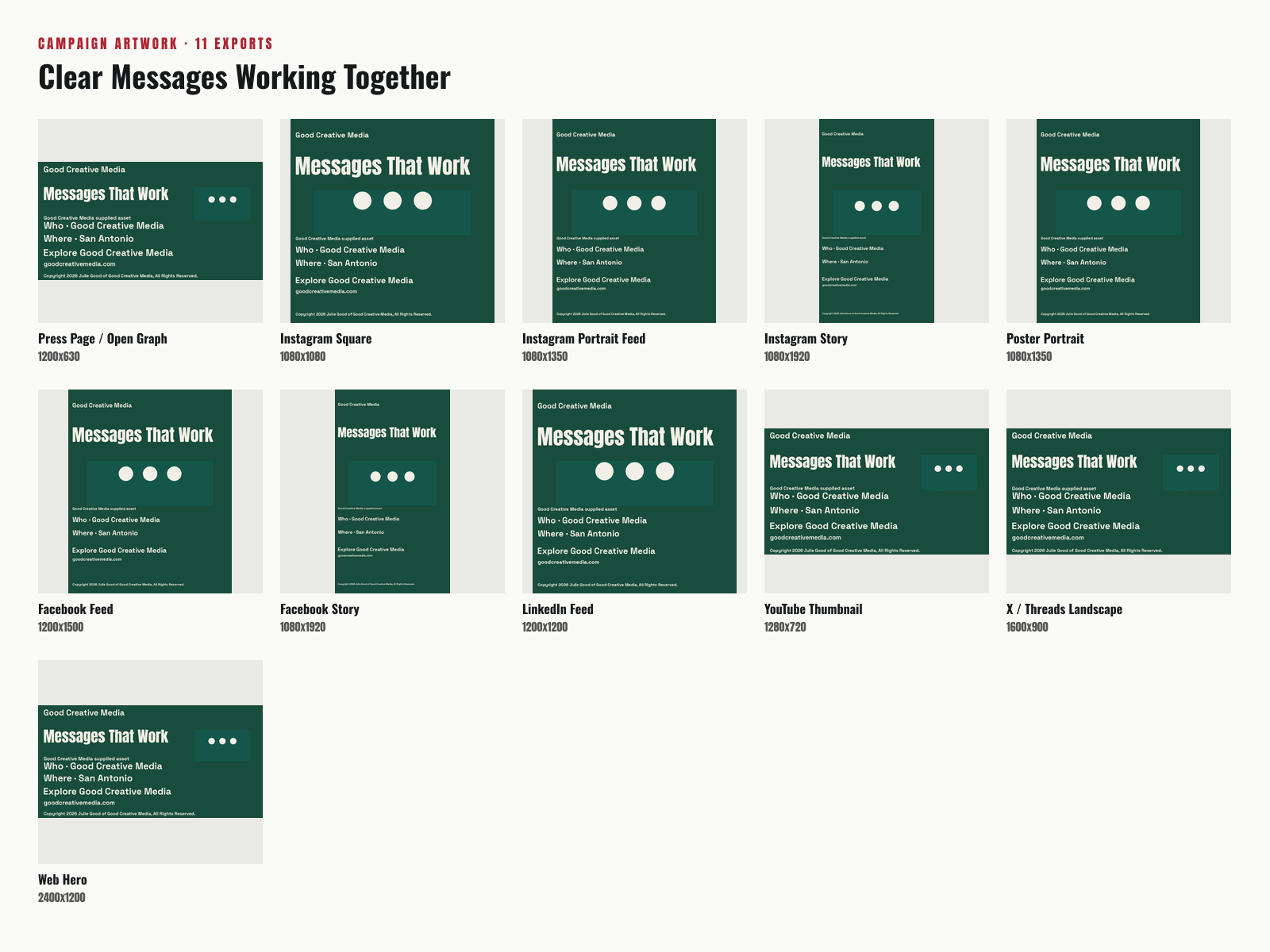 Campaign Contact Sheet proof