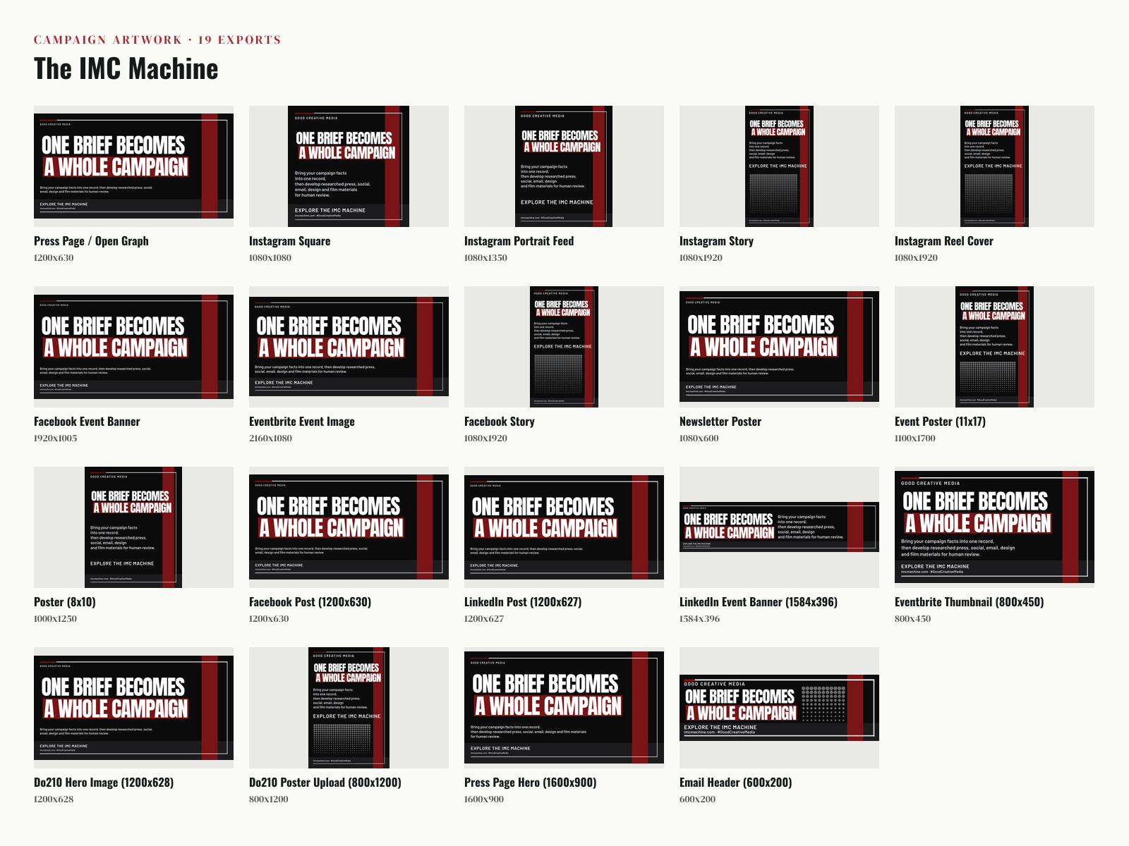 Campaign Contact Sheet proof