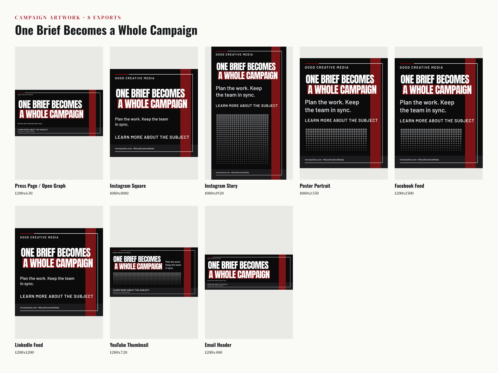 Campaign Contact Sheet proof