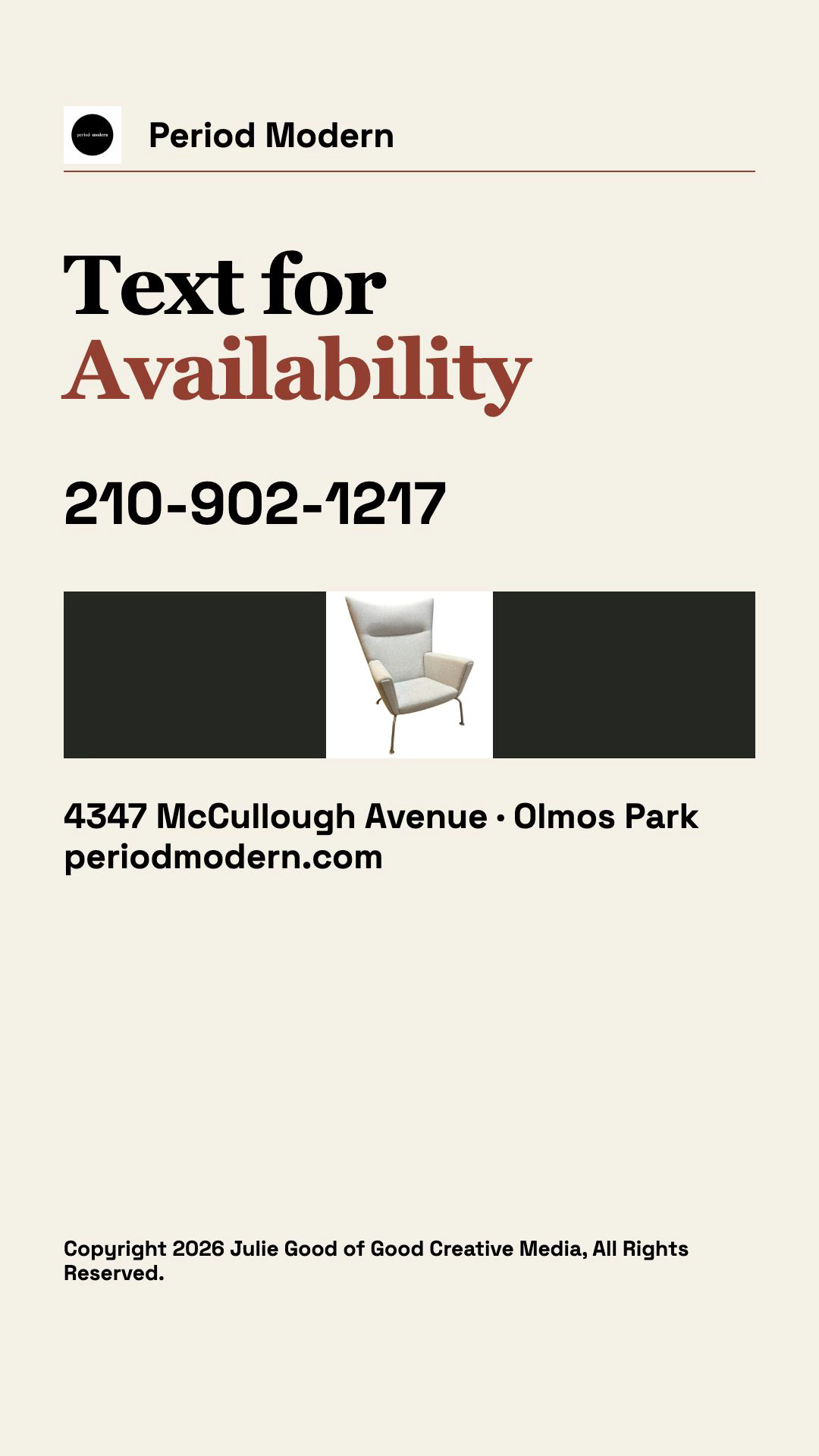 Availability Inquiry — Closing Artwork proof